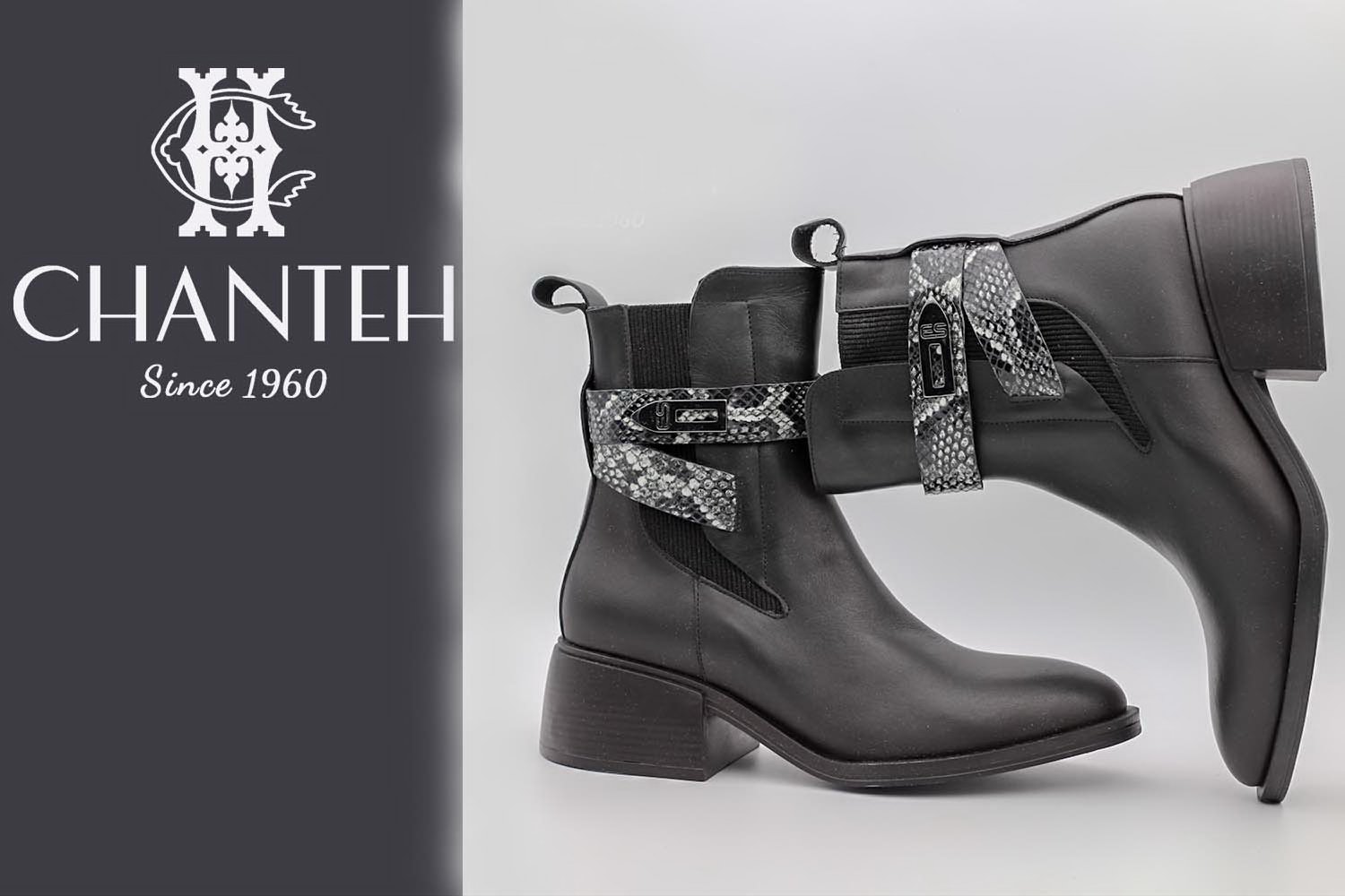 نیم بوت چرمی زنانه پاشنه کوتاه مدل اگنس