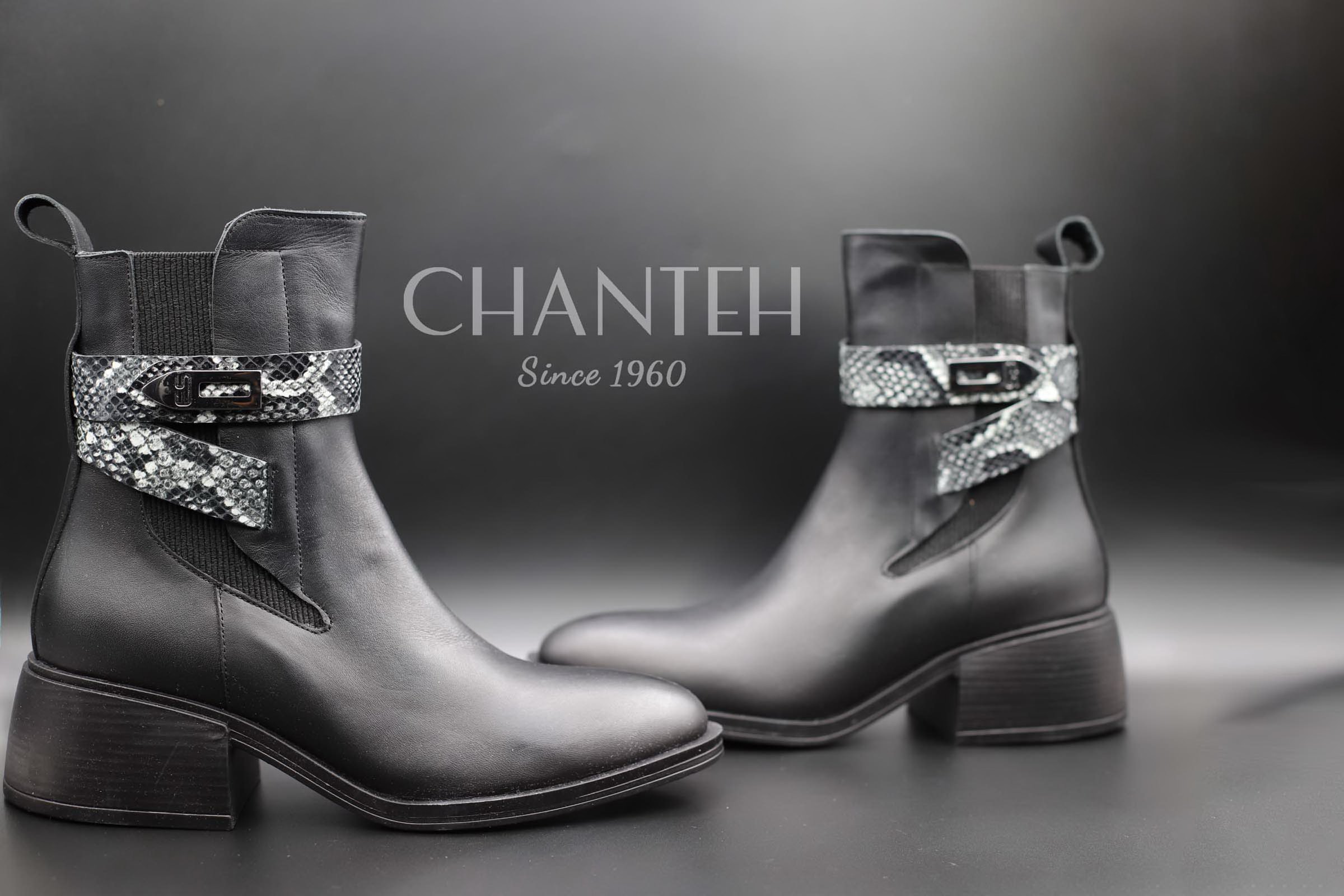 نیم بوت چرمی زنانه پاشنه کوتاه مدل اگنس