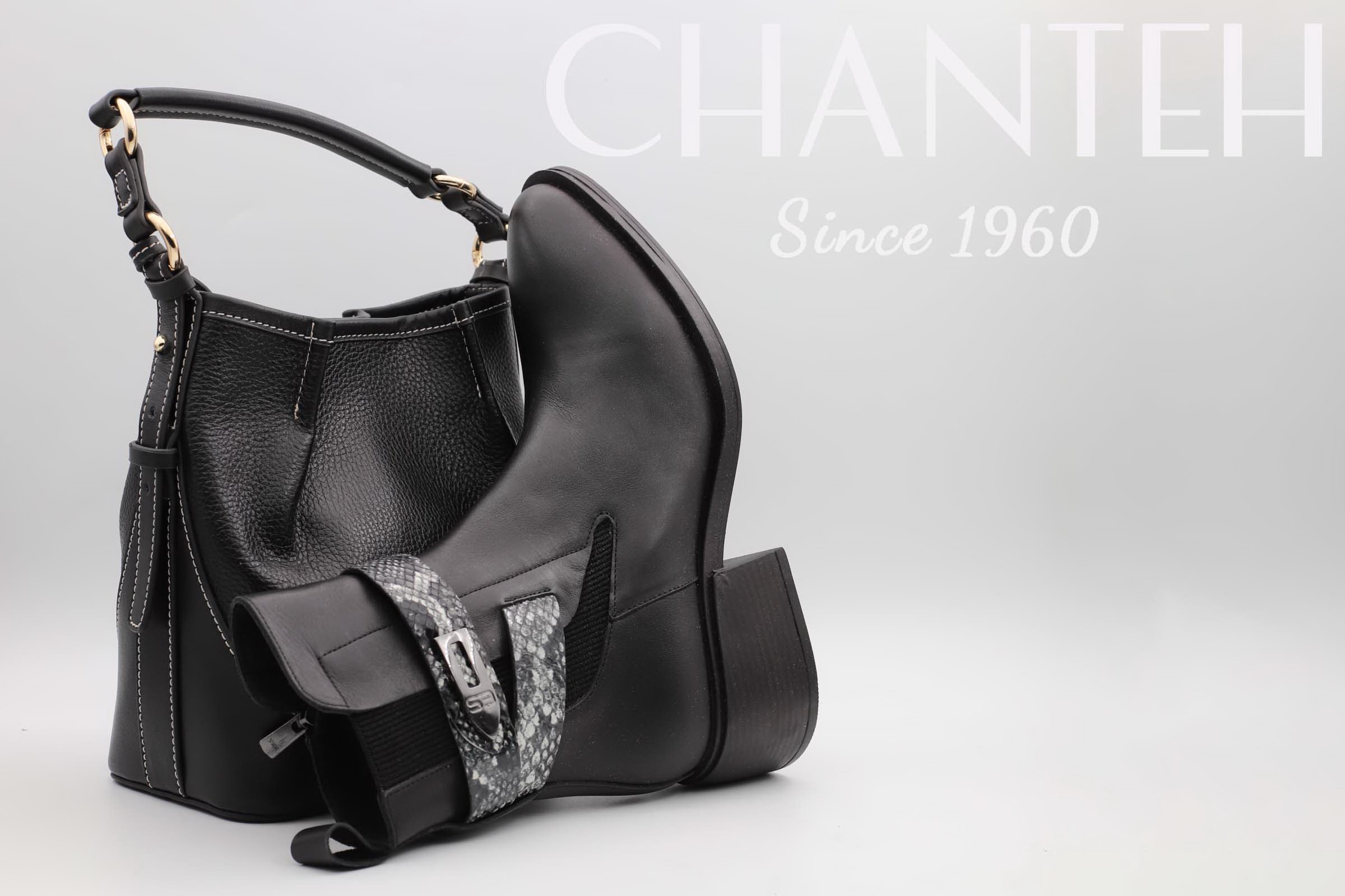 نیم بوت چرمی زنانه پاشنه کوتاه مدل اگنس